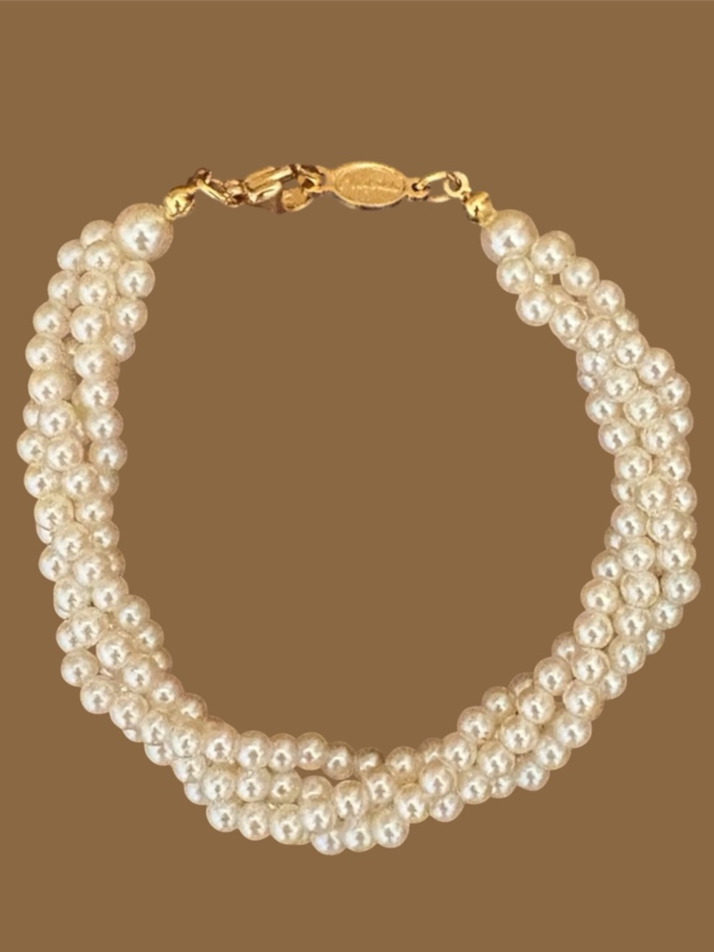 Vintage Napier Twisted Faux Pearl Bracelet